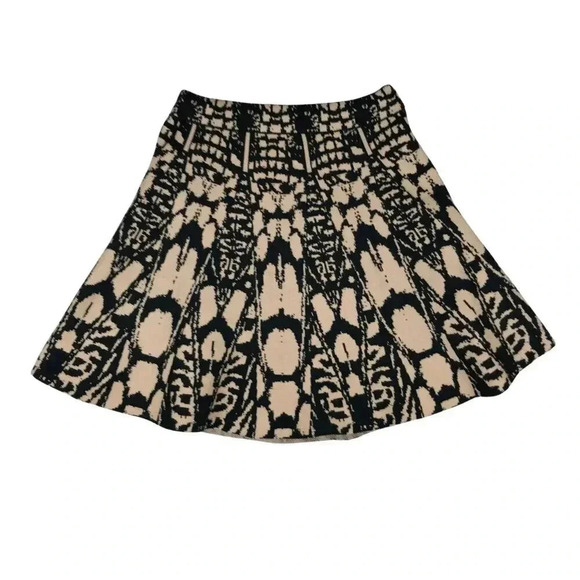 WOW COUTURE Tan/Black "Sweater Knit' A-Line Skirt NWOT Size SMALL - Picture 1 of 9